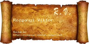Rozgonyi Viktor névjegykártya